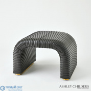 Cade Stool-Graphite Leather Global Views стул