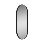 зеркало без подсветки в чёрной глянцевой рамке с вытянутой арочной формой