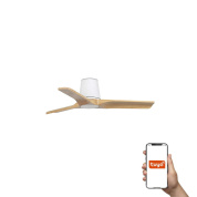 потолочный вентилятор белый без подсветки с деревянными лопастями