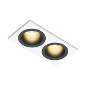 встраиваемый потолочный светильник прямоугольной формы с двумя утопленными источниками света