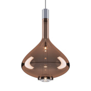 люстра с плафоном в форме капли из бронзового стекла на подвесе