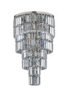 шестиламповый потолочный светильник с каскадными хрустальными секциями