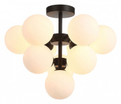 люстра на штанге с несколькими шаровыми плафонами белого цвета