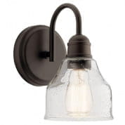 Avery 9.25" 1 Light Vanity Light with Clear Seeded Glass Olde Bronze настенный светильник 45971OZ Kichler