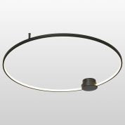 накладной потолочный светильник с кольцевым рассеивателем чёрного цвета