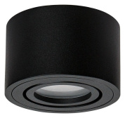 накладной потолочный светильник цилиндрический чёрный