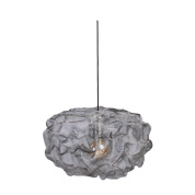подвесная люстра с объёмным стеклянным плафоном скульптурной формы