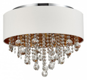 накладной потолочный светильник с абажуром и подвесным декором из хрусталя