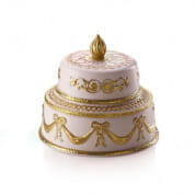 Chantilly large two tier cake scented candle - pink & gold ароматическая свеча, Villari
