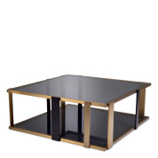 кофейный столик квадратной формы с тёмной столешницей