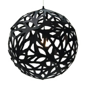 210 Floral David Trubridge Сферический подвесной светильник из фанеры чёрного цвета Ø100