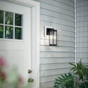 Barras 11.5" 1 Light Outdoor Wall Light with Clear Ribbed Glass Black уличный настенный светильник 59022BK Kichler