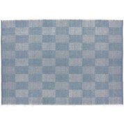 шерстяной ковер в клетку светло-голубого цвета