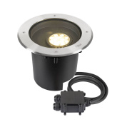 круглый крупный встраиваемый в грунт уличный светильник