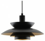 подвесной светильник с металлическим абажуром черного цвета