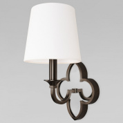 настенное бра с тканевым абажуром и декоративным основанием