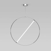подвесной светильник с круглой металлической рамой и диагональным световым модулем
