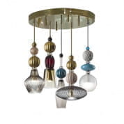 Divas chandelier - 5 lights - multicolor & gold люстра, Villari