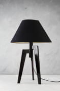 Anasa Black Wood Table Lamp With Shade настольная лампа Sutra Decor 141459