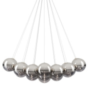 дизайнерская люстра с хромированными элементами из стекла