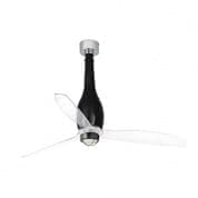 32002-10 ETERFAN LED Shiny black/transparent ceiling fan with DC motor люстра с вентилятором Faro barcelona