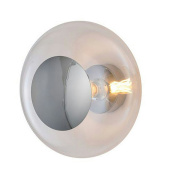 настенно-потолочный светильник с куполообразным плафоном хамелеонового серебристого оттенка