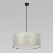 подвесной светильник с цилиндрическим текстильным абажуром на подвесе