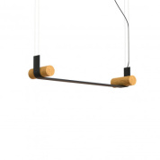 подвесной линейный светильник с горизонтальной штангой и цилиндрическими модулями