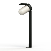 садовый столбик с овальным плафоном и серым корпусом