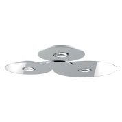 потолочный светильник с серебристым корпусом и утопленными линзами