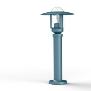 садовый фонарь голубого цвета с прозрачным куполом