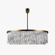 люстра с круговой основой и подвесками в виде стеклянных лент