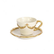 Empire white & gold coffee cup & saucer чашка, Villari