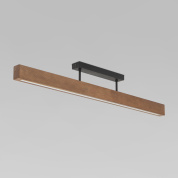 потолочный линейный светильник с деревянным корпусом на штанге