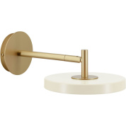 настенный светильник с плоским круглым основанием жемчужно-белого цвета