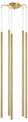 подвесная люстра с цилиндрическим корпусом золотого цвета