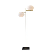 торшер с прозрачным плафоном на металлической стойке