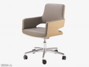 S 840 Кожаное офисное кресло с основанием из 5 спиц с подлокотниками на колесиках Thonet