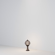 ландшафтный фонарь в цвете золото антик с орнаментированным верхом