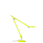 настольная лампа с ярко-желтым корпусом и поворотным кронштейном