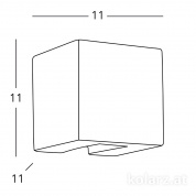 Kolarz Cube A1343.61.1.Gr настенный светильник серый ширина 11cm высота 11cm 1 лампа g9