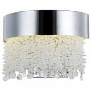 потолочный накладной светильник с хрустальными подвесками и хромированной основой