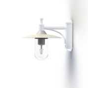 настенный светильник с металлическим плафоном белого цвета и прозрачной колбой