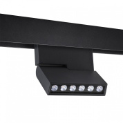 накладной потолочный магнитный светильник прямоугольной формы чёрного цвета с линейной оптикой для магнитного трека 48V