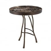 110618 Side Table Veritas bronze finish brown marble SIDE TABLES Eichholtz