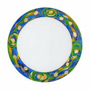 подвесной светильник с купольным плафоном и цветным орнаментом