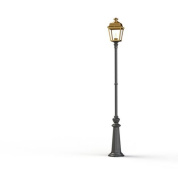 уличный фонарь на стойке с латунным плафоном в классическом стиле