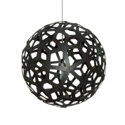 457 Coral David Trubridge Сферический подвесной светильник из фанеры черного цвета