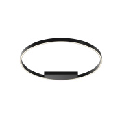 потолочный кольцевой светильник черного цвета с внутренним световым контуром