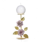 Marie-antoinette large candle holder - h. 27 cm - gold & pink подсвечник, Villari